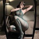 CATSUIT DE MALLA CON SERPIENTES ESMERALDA