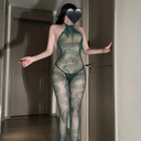 CATSUIT DE MALLA CON SERPIENTES ESMERALDA