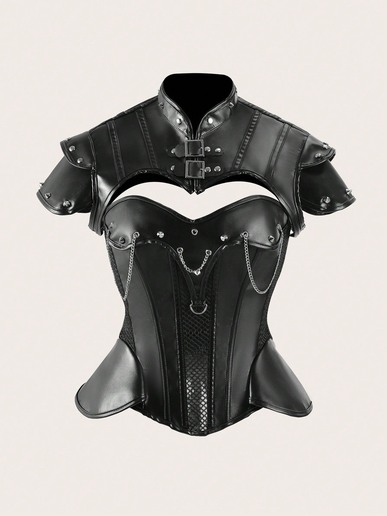 CORSET DE CUERO NEGRO