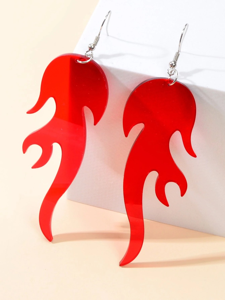 ARETES DE LLAMAS ROJAS