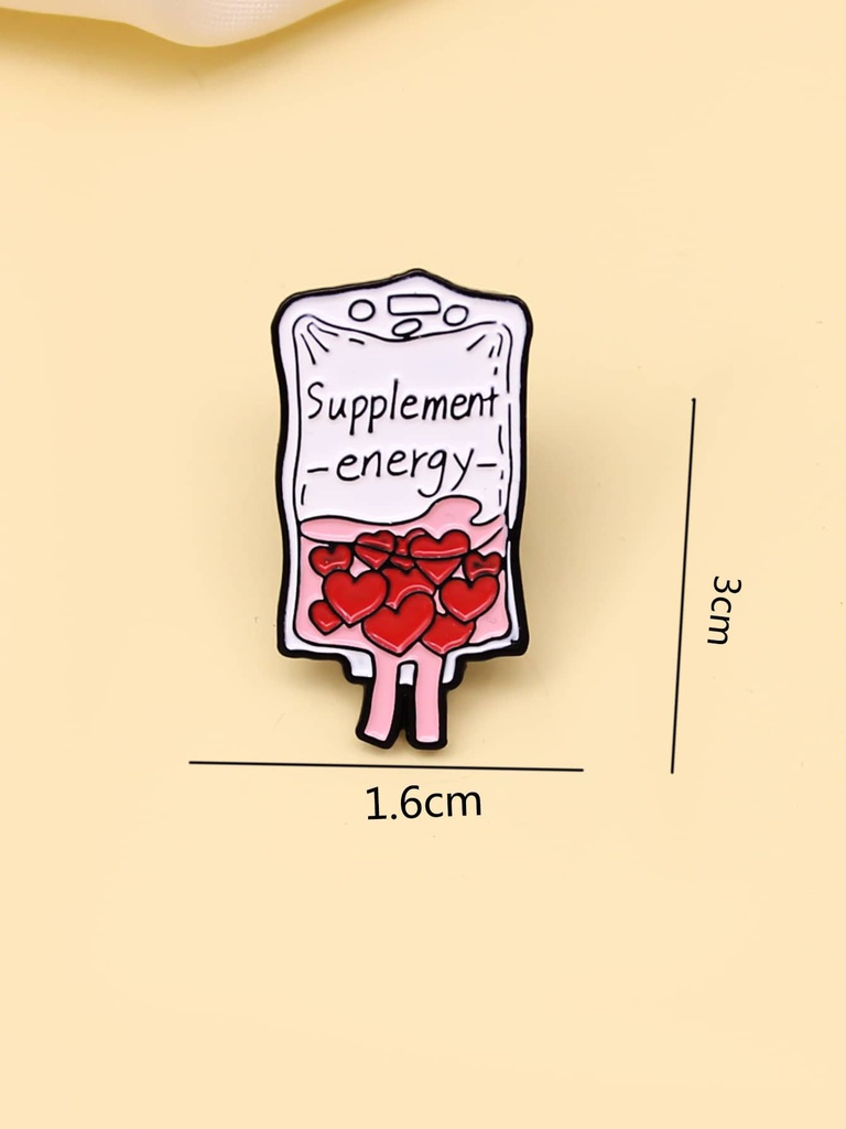 PIN DE BOLSA DE TRANSFUSIÓN CON CORAZONES