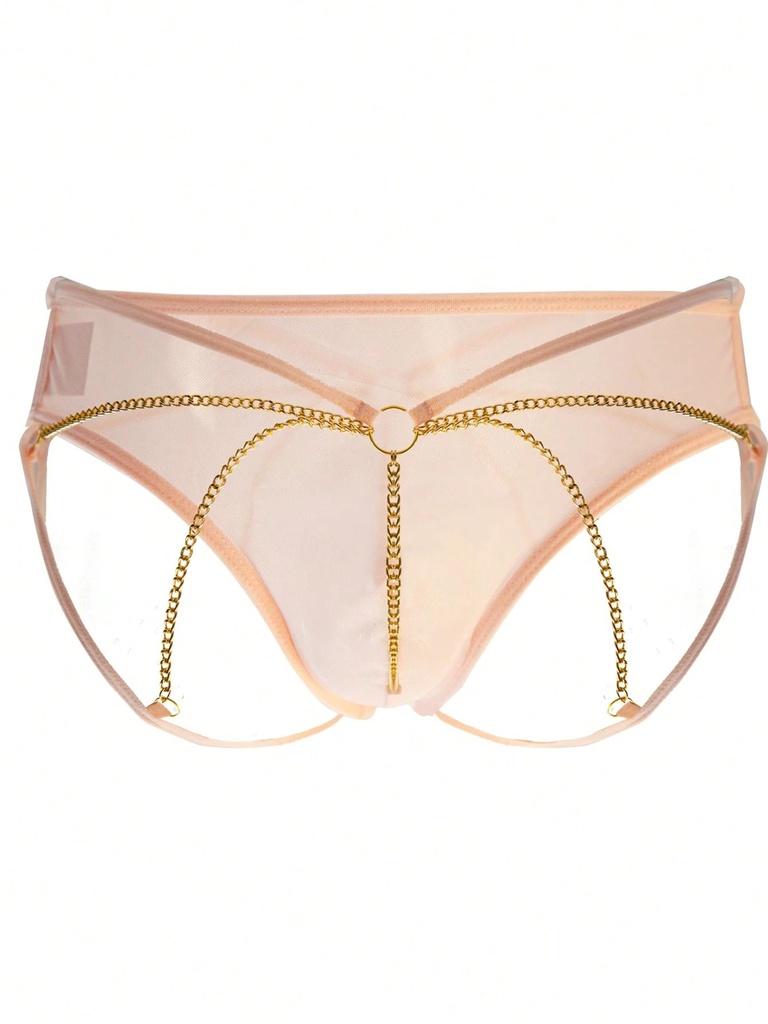 TANGA TRANSPARENTE CON CADENAS