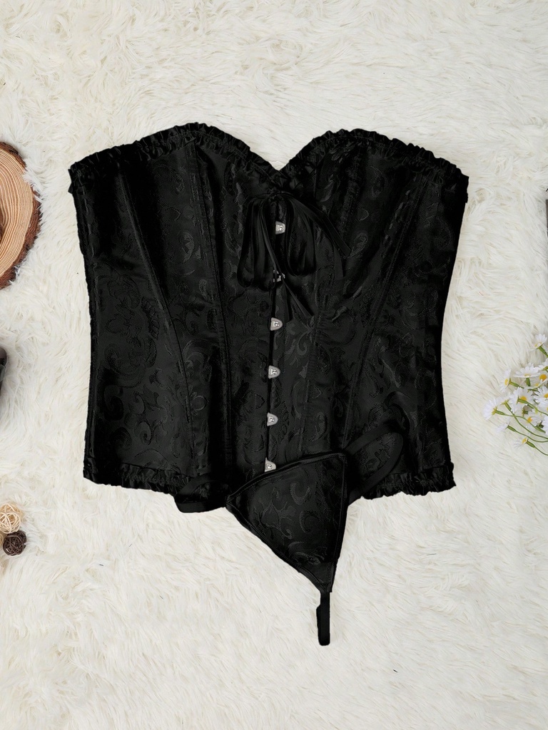 CORSET DE TOP BUSTIER NEGRO