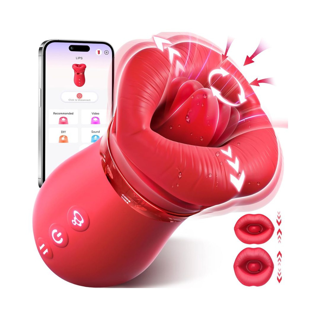 SUCCIONADOR SOVOKN BOCA CON LENGUA Y VIBRACIÓN PARA SEXTING (APP)