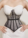 CORSET DE DIAMANTES NEGRO