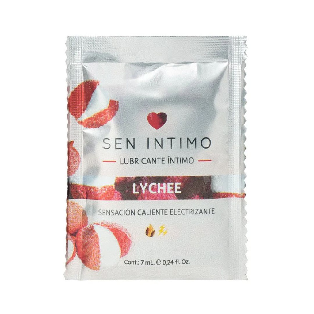 SOBRE DE LUBRICANTE SEN INTIMO LYCHEE CALIENTE ELECTRIZANTE 7ML