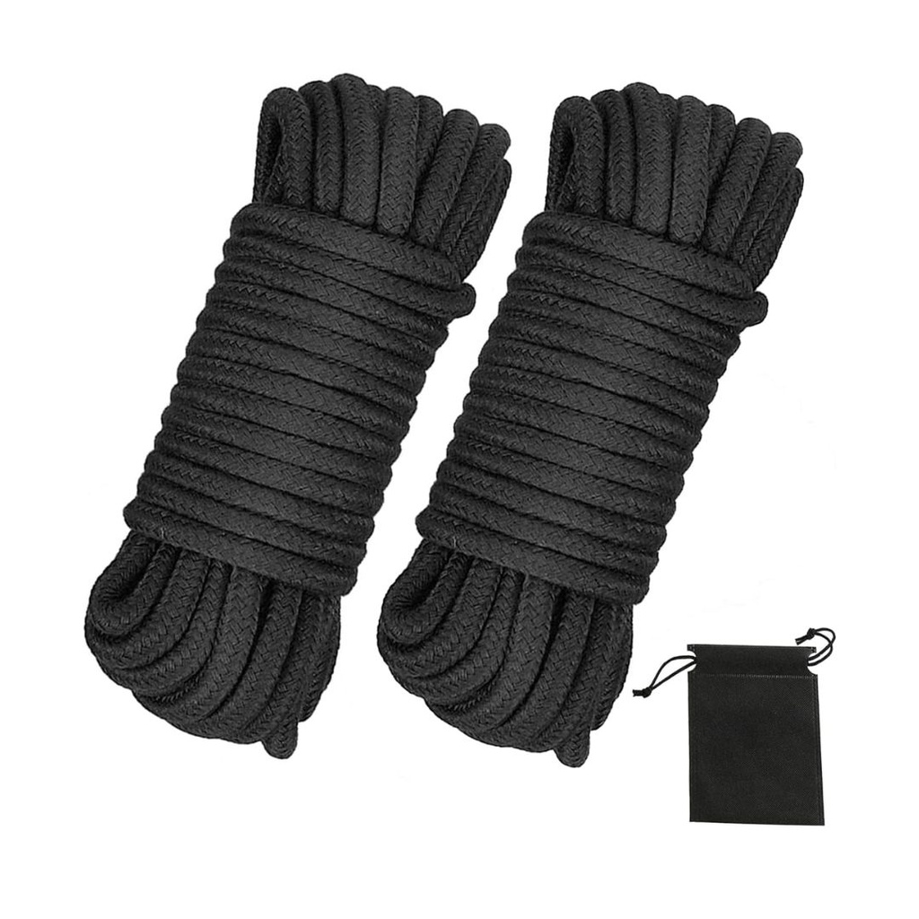 CUERDAS DE ALGODÓN SUAVE NEGRAS PARA BDSM 10M C/U
