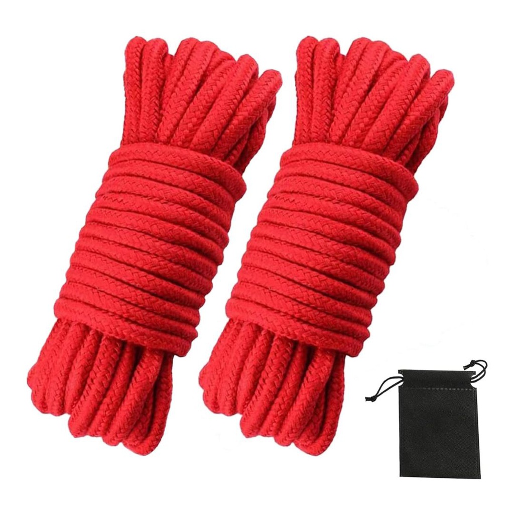 CUERDAS DE ALGODÓN SUAVE ROJAS PARA BDSM 10M C/U