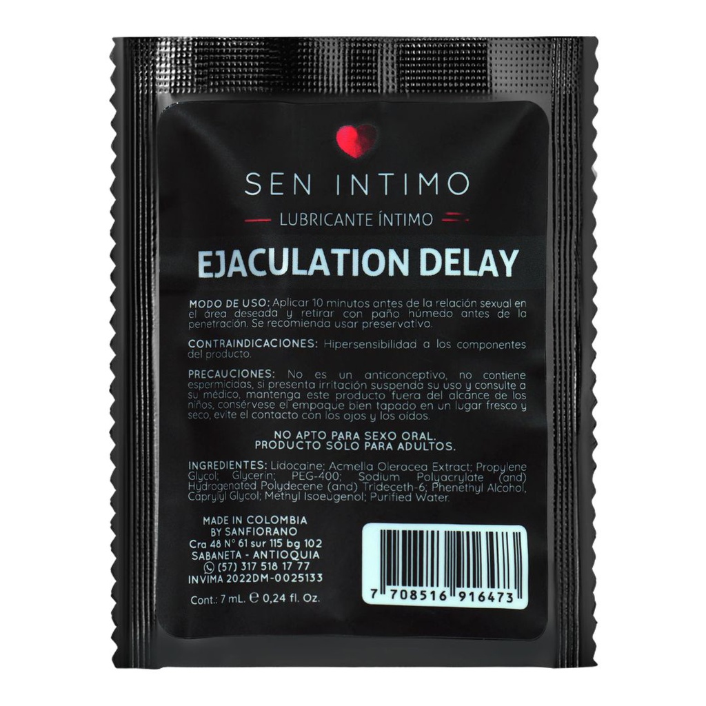 SOBRE DE GEL SEN INTIMO RETARDANTE 7ML