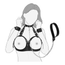 ARNÉS BRA DE CUERO SINTÉTICO CON CADENAS