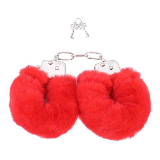 ESPOSAS DE METAL ROJAS CON PELUCHE