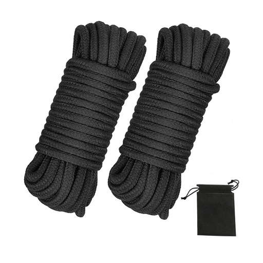 CUERDAS DE ALGODÓN SUAVE NEGRAS PARA BDSM 10M C/U
