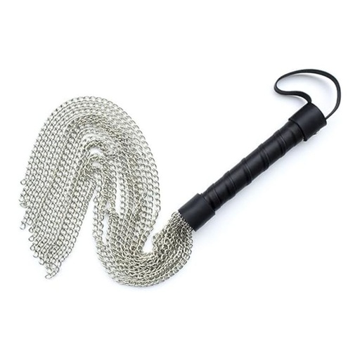 FLOGGER DE CADENAS DE METAL CON MANGO DE CUERO