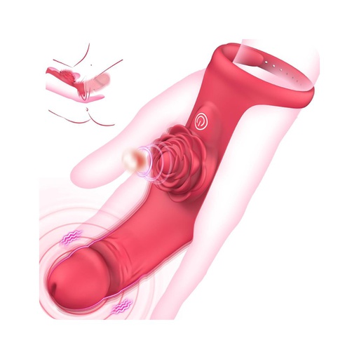VIBRADOR ROSU FUNDA DE PUNTO G Y ESTIMULADOR DE CLITORIS