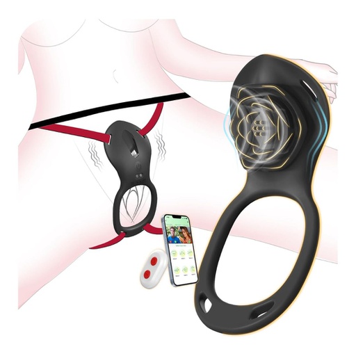 ‎ANILLO VIBRADOR VESTIBLE CON ESTIMULADOR DE CLITORIS