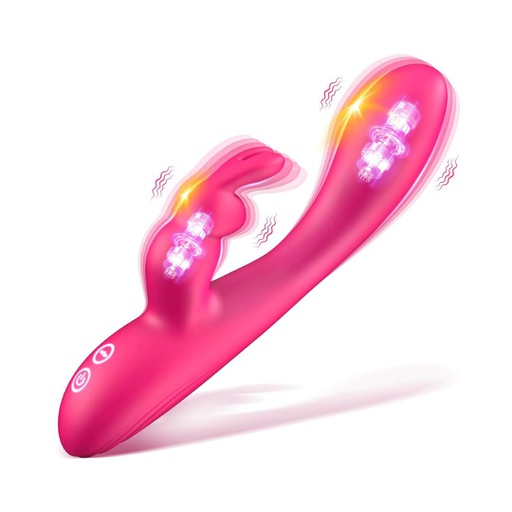 VIBRADOR DILDO BUNNY DE PUNTO G Y ESTIMULADOR DE CLÍTORIS