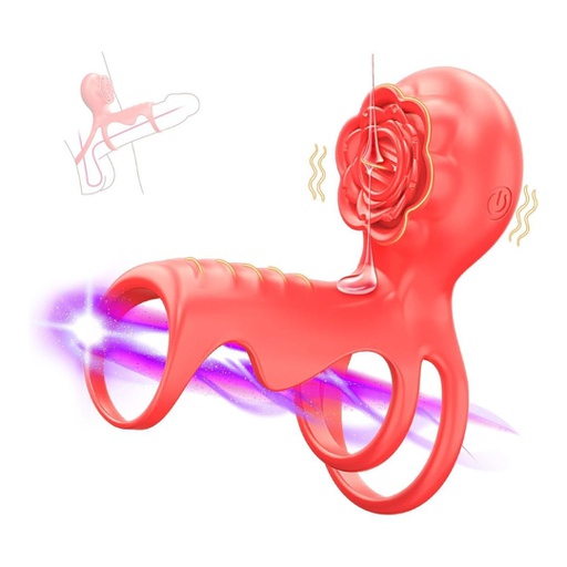 ANILLO VIBRADOR ROSE ALARGADO PARA SEXTING CON CONTROL