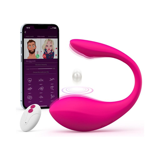 VIBRADOR CURVEA Y ESTIMULADOR DE CLITORIS PARA SEXTING CON CONTROL